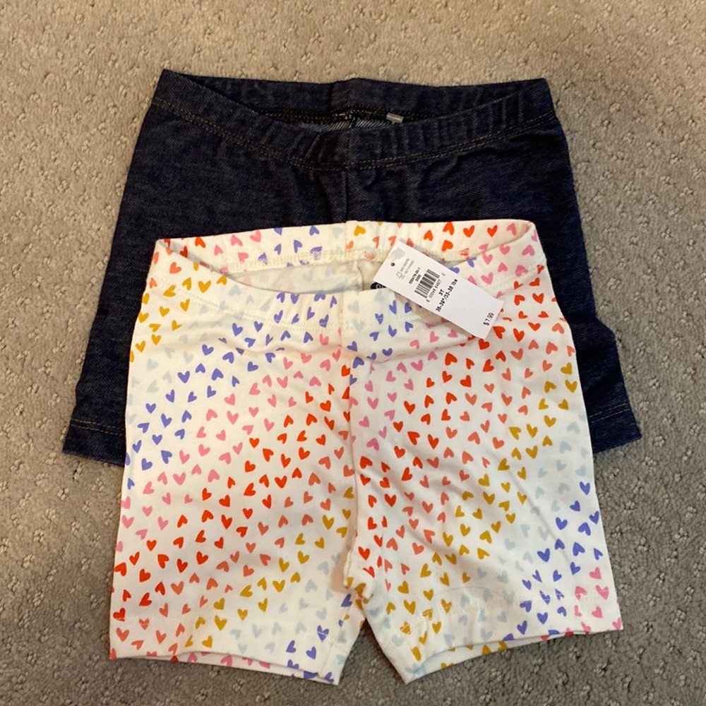 Set of 2 Jersey Biker Shorts for Toddler Girls BNWT